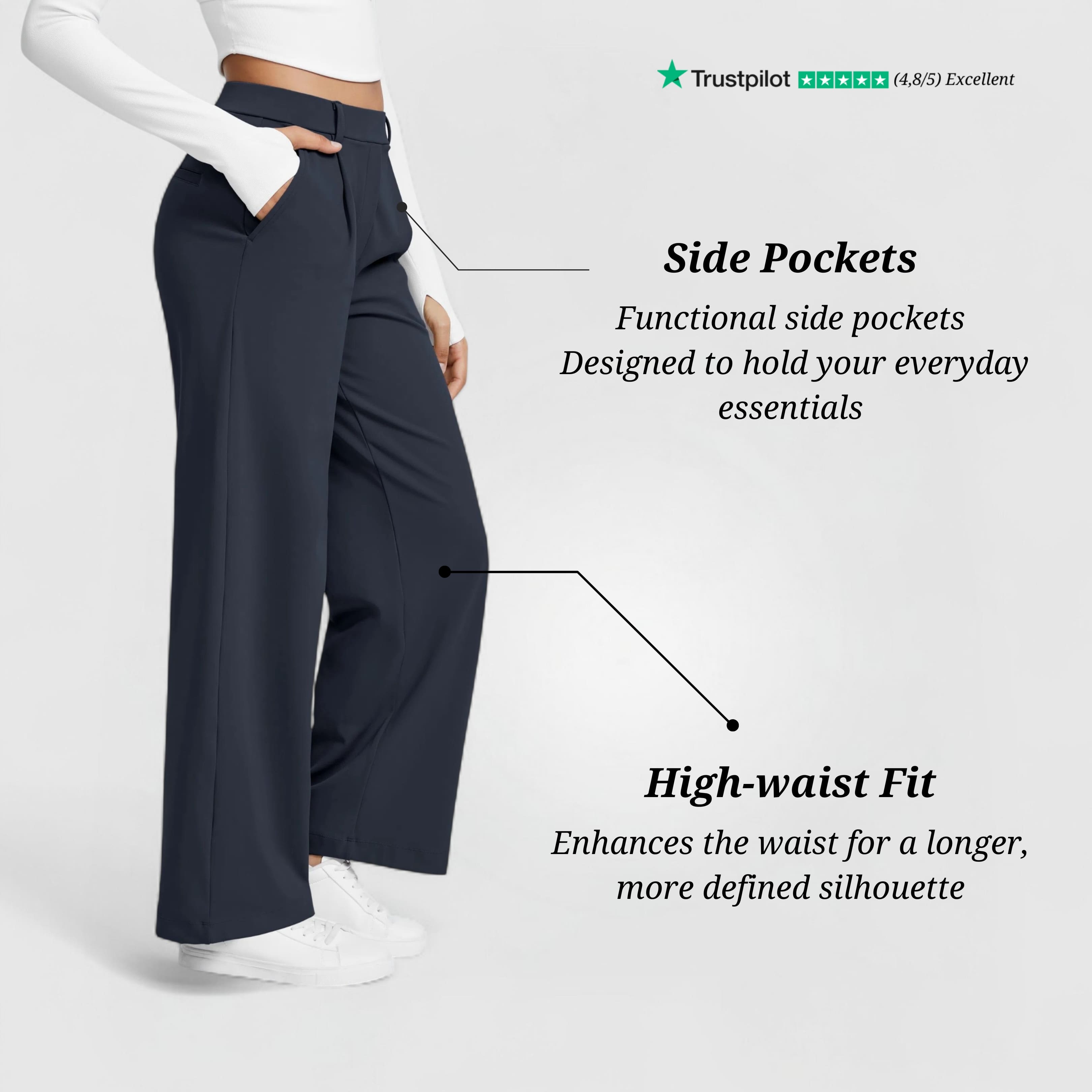 Essential Flex Work Trousers - Blue