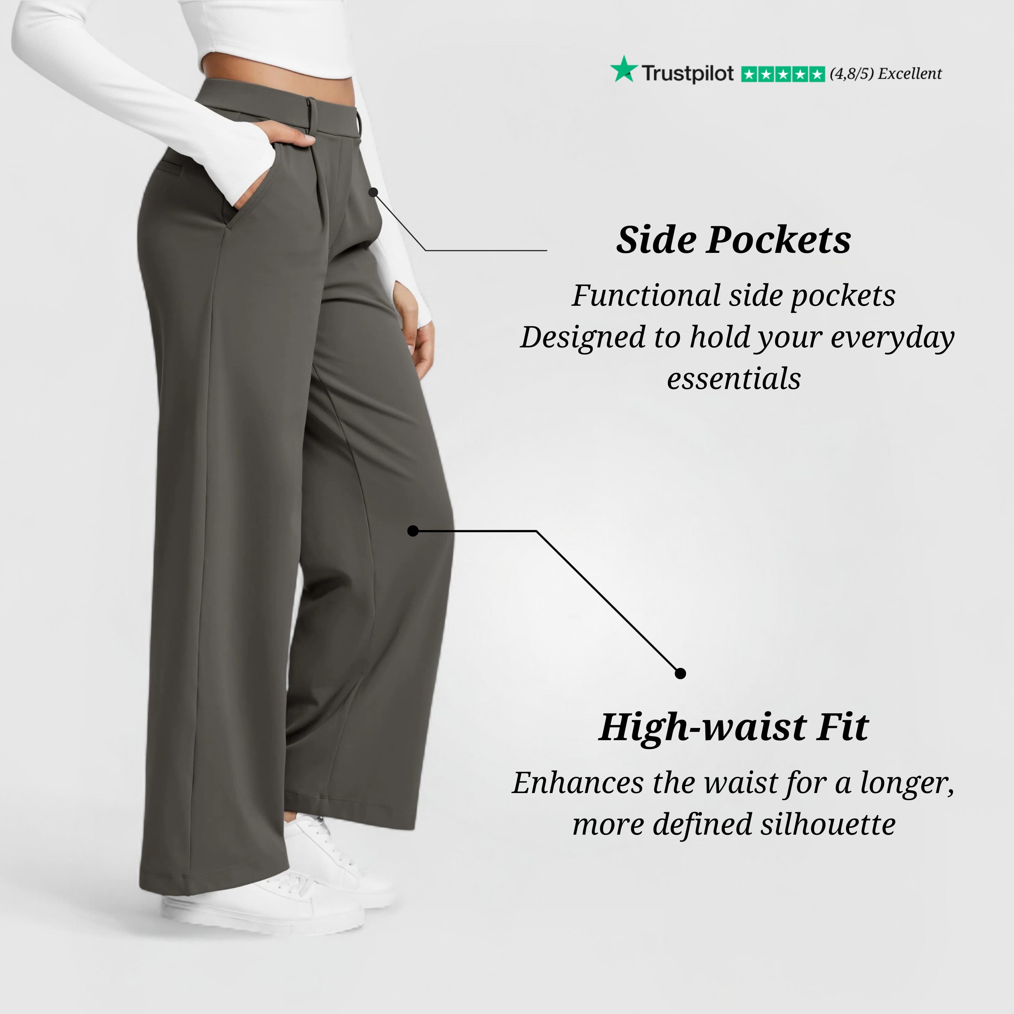 Essential Flex Work Trousers - Taupe