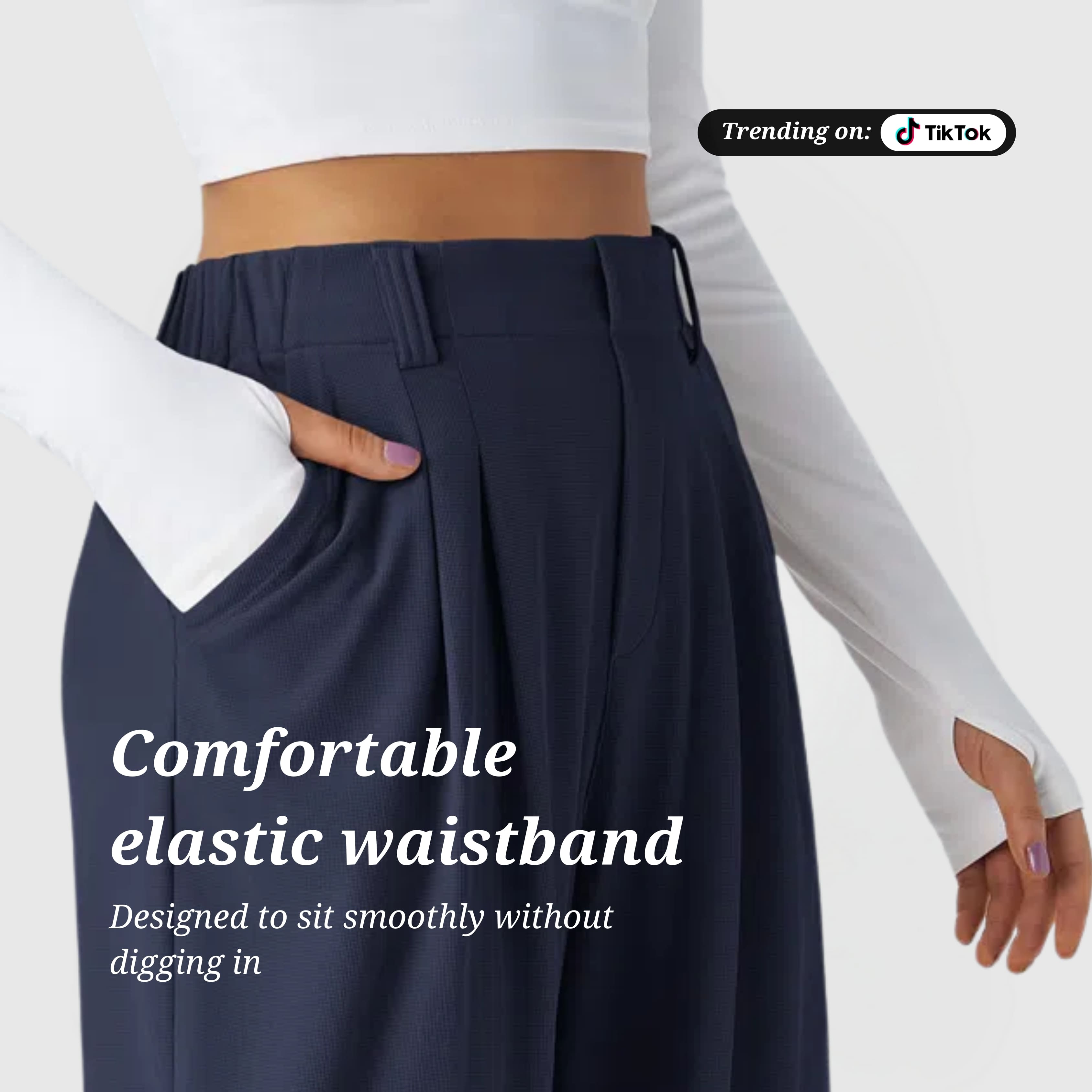 The Effortless Waffle Trouser - Blue