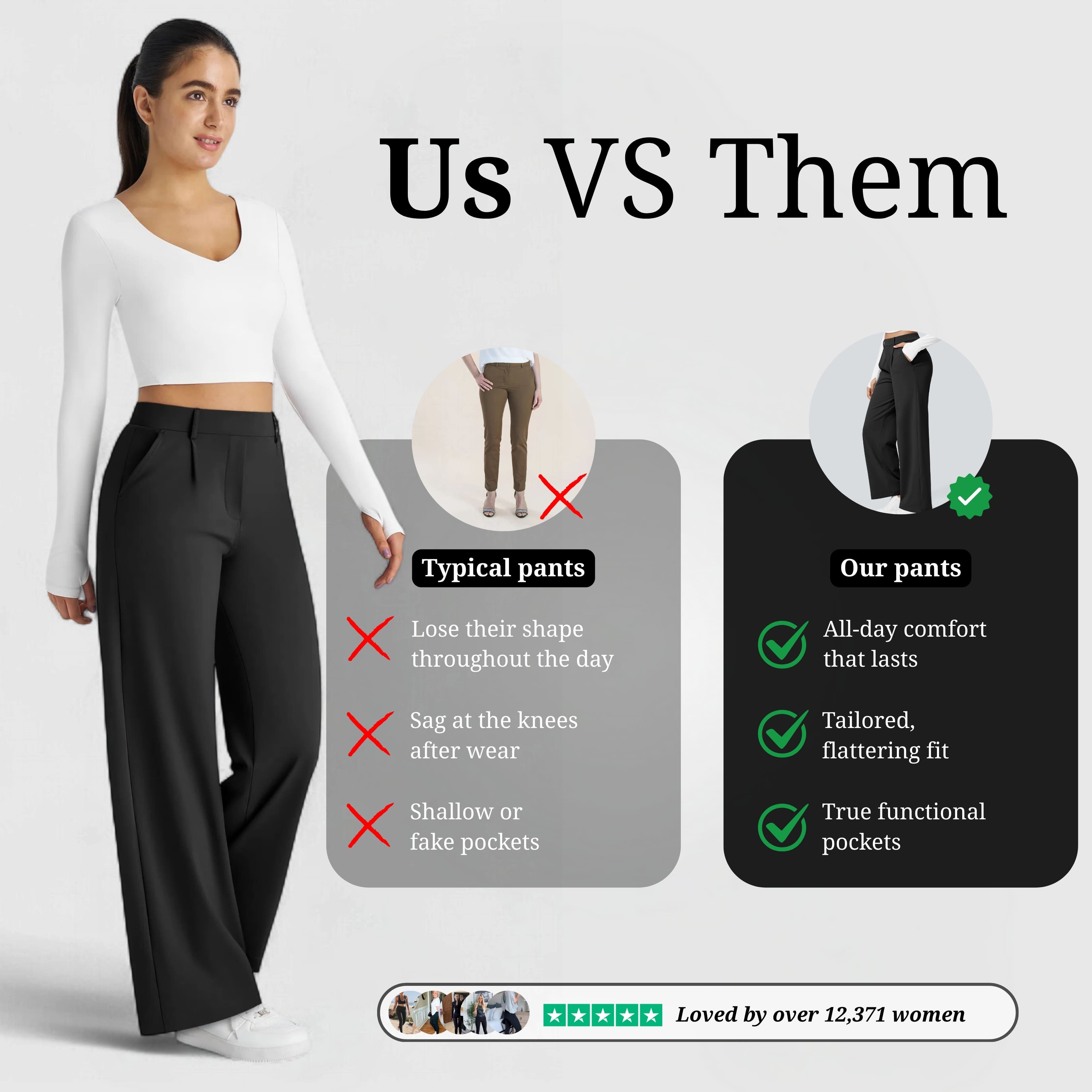 Essential Flex Work Trousers - Black