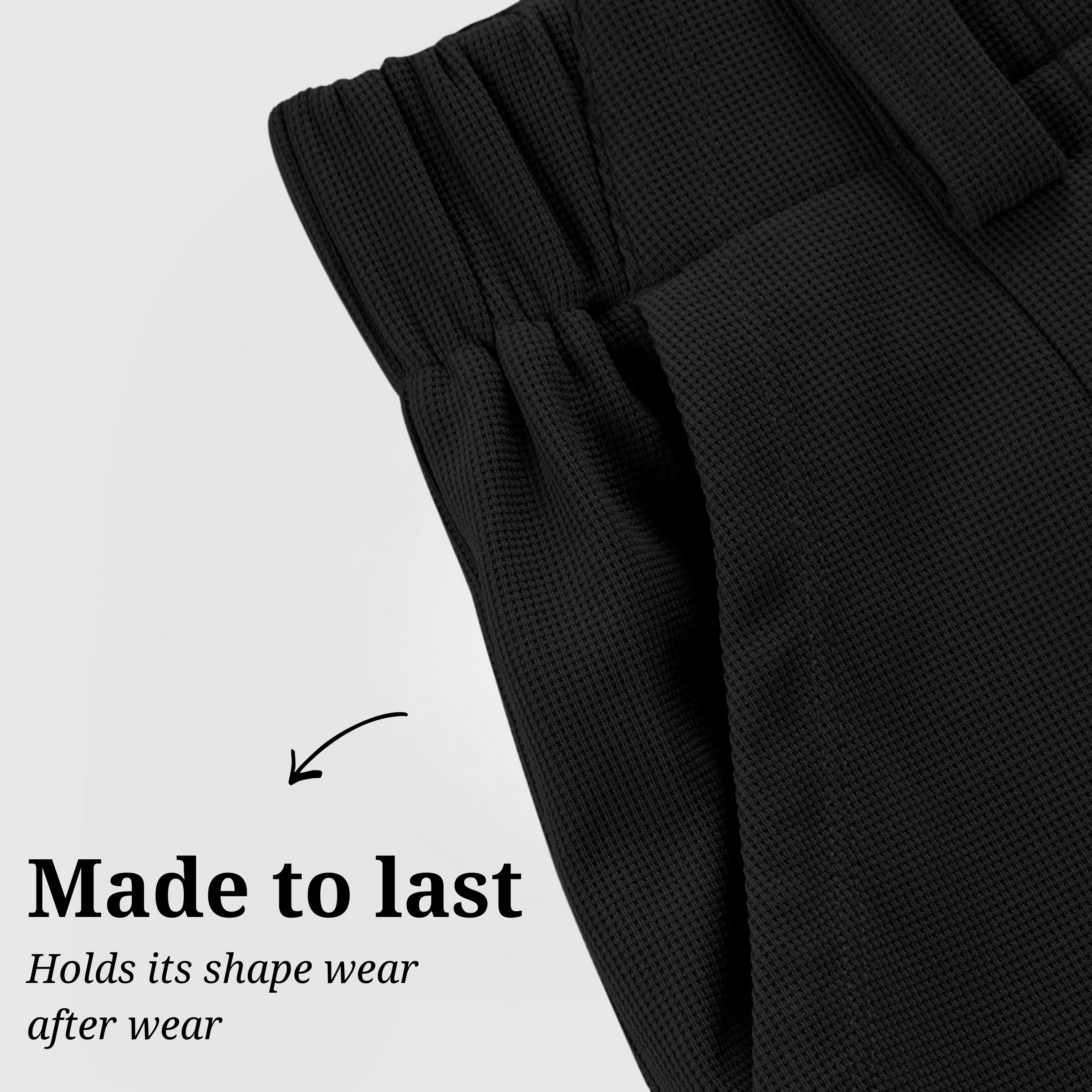 The Effortless Waffle Trouser - Black