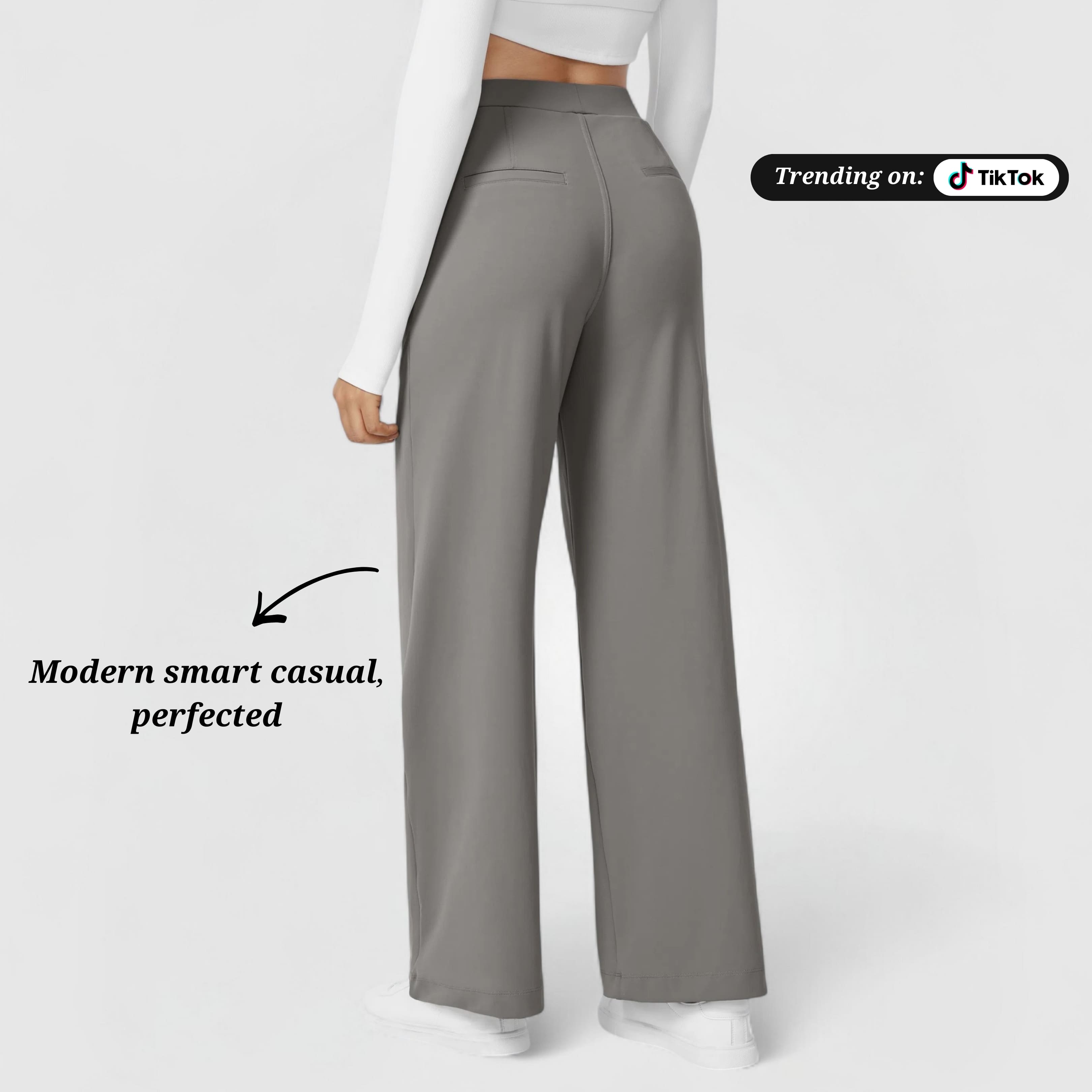 Essential Flex Work Trousers - Grey