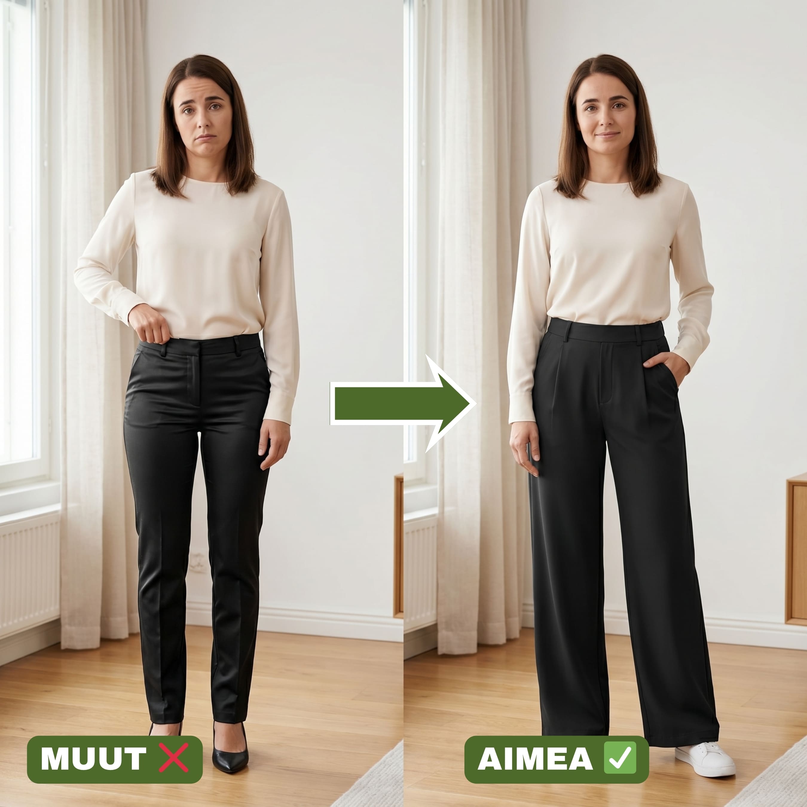 Flex™ Smart Casual Housut – Mustat