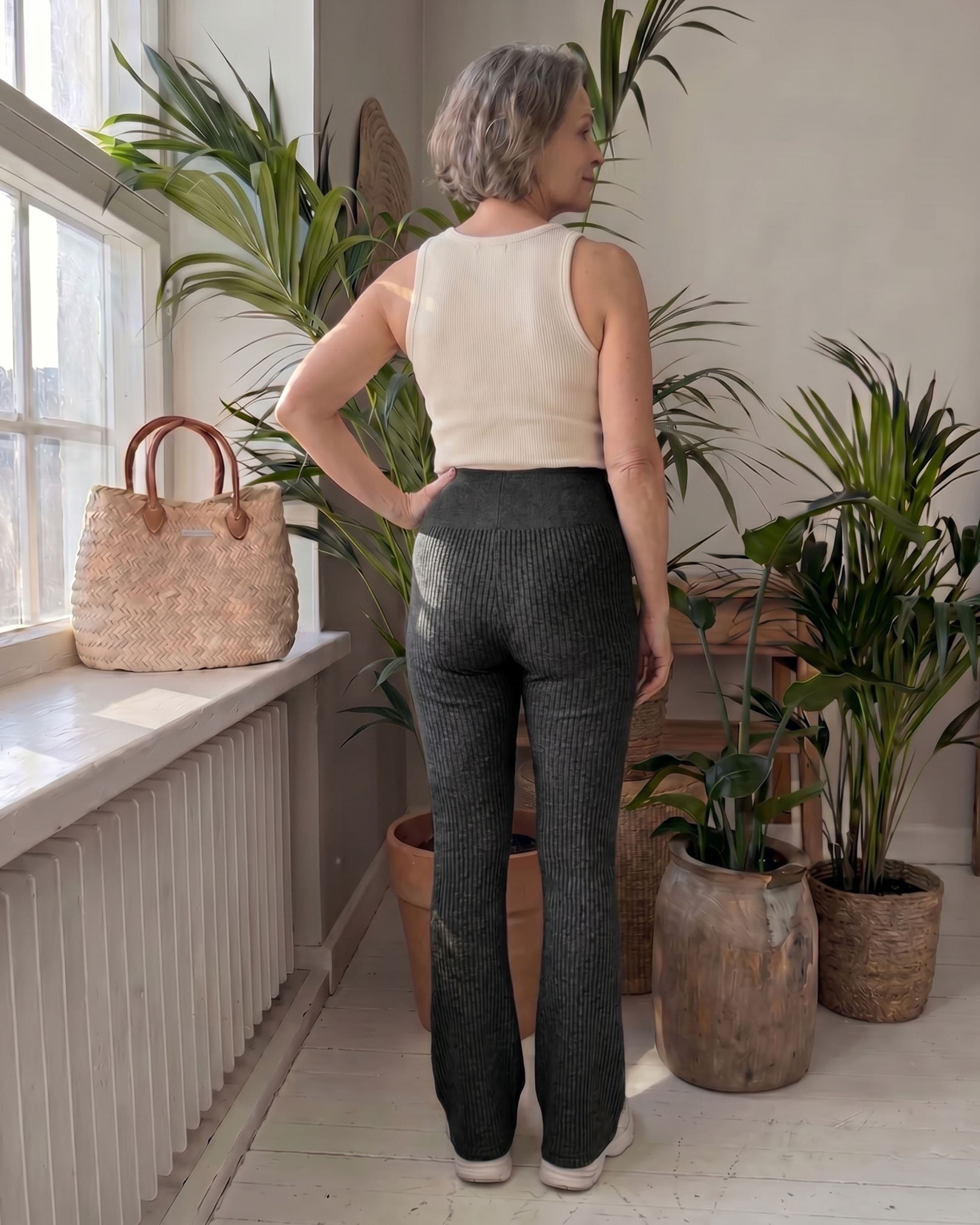 Ribbed™ Flare Housut – Mustat