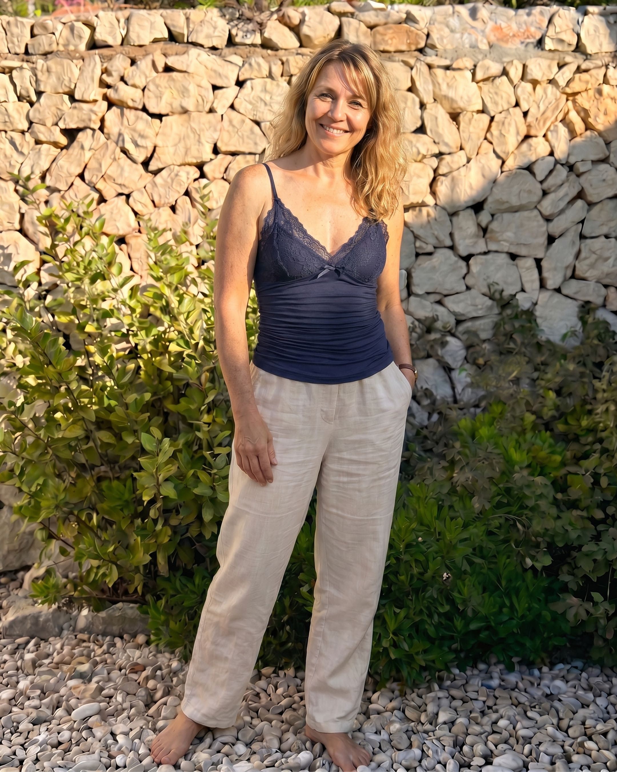 Soft Lace Cami - Sininen