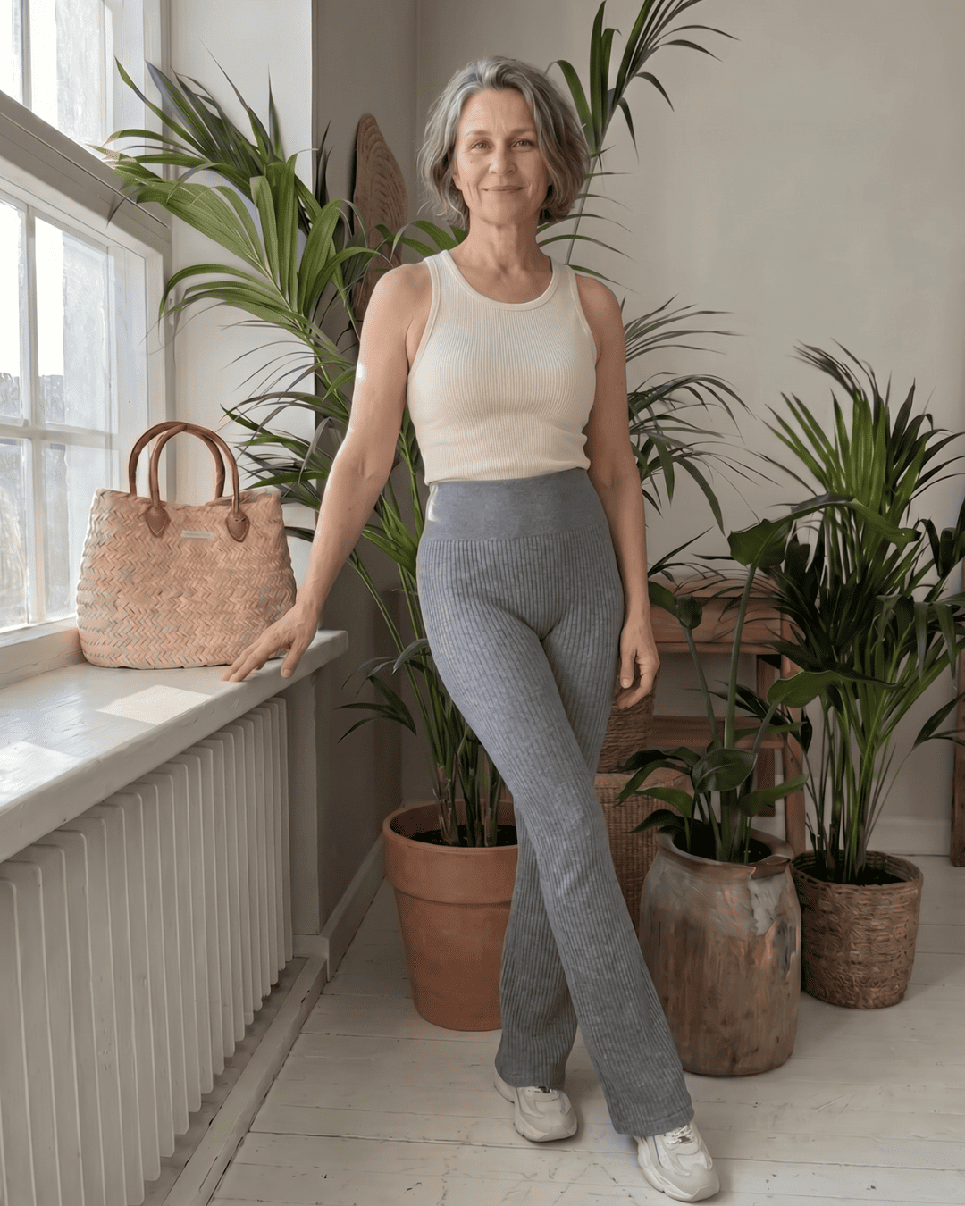 Ribbed™ Flare Housut – Harmaat