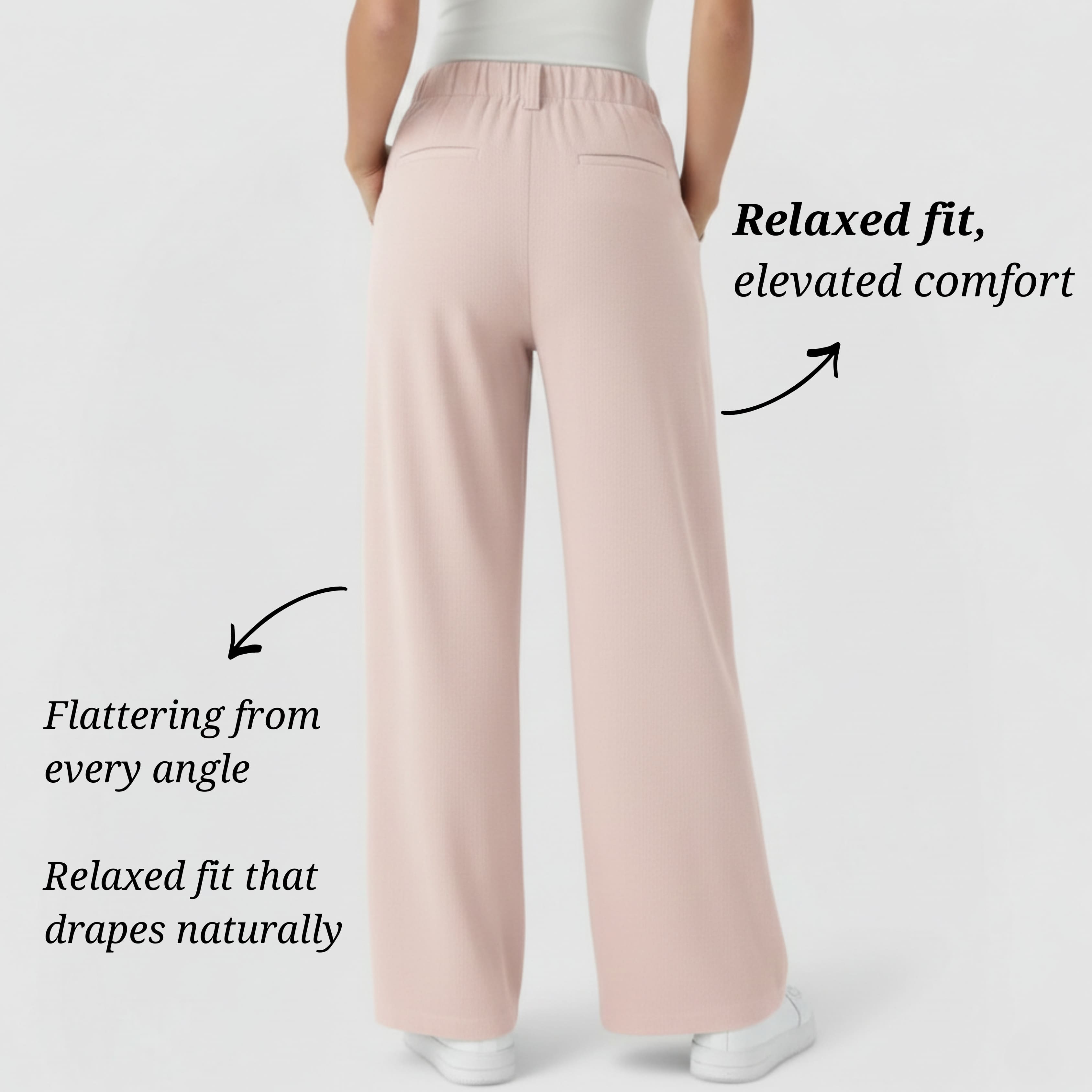 The Effortless Waffle Trouser - Pink