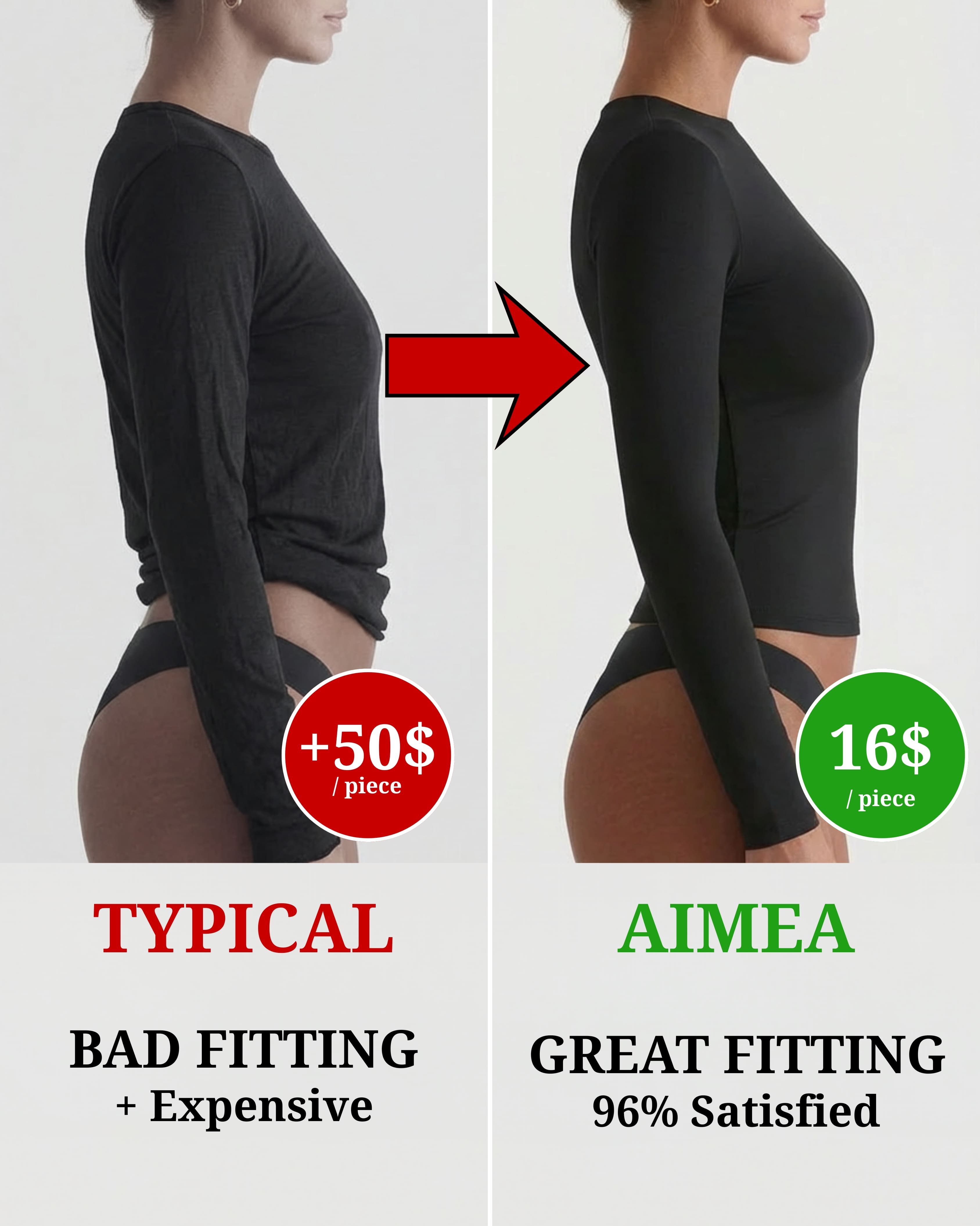 3x AIMEA BodySoft™ Long Sleeve - Black/Black/Black