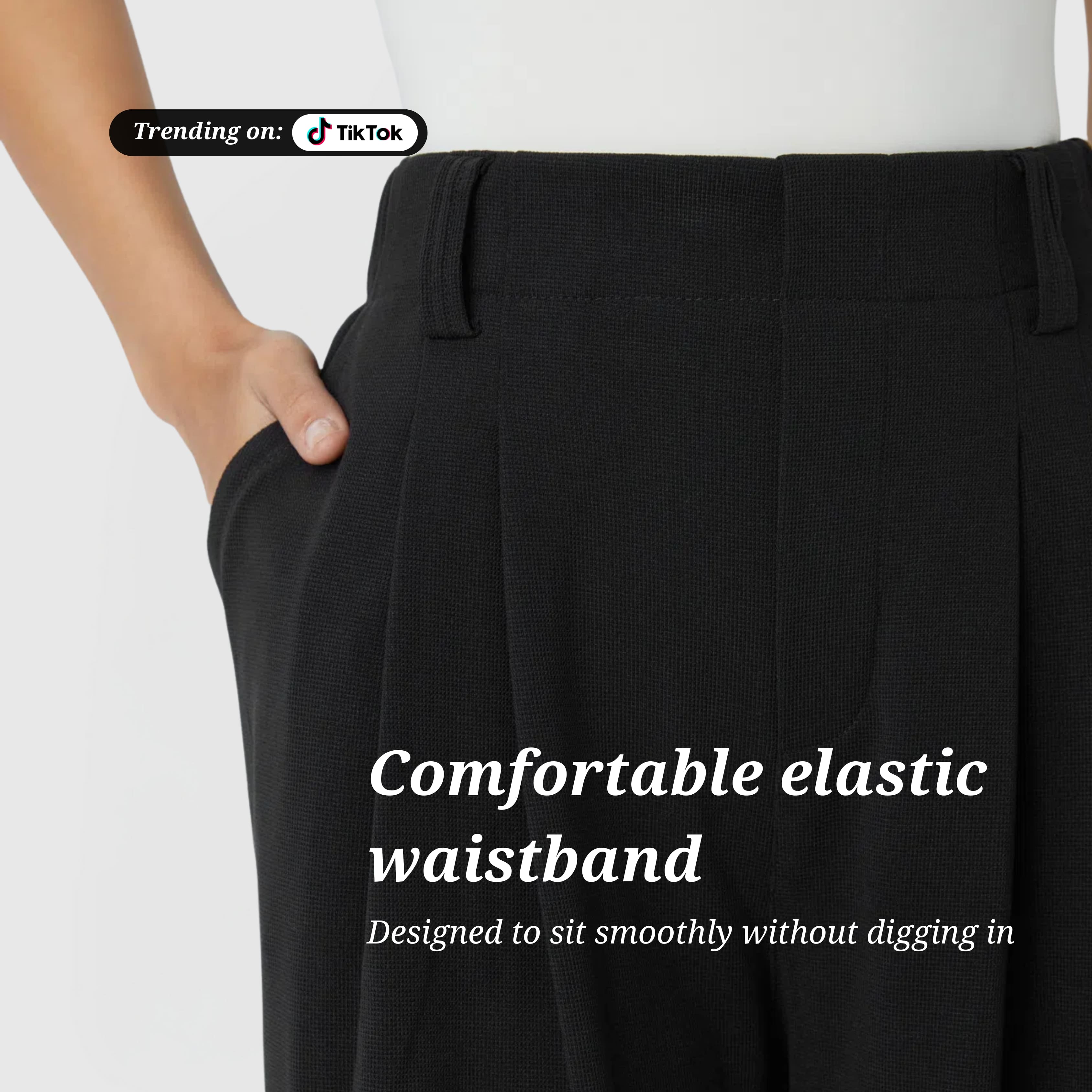 The Effortless Waffle Trouser - Black