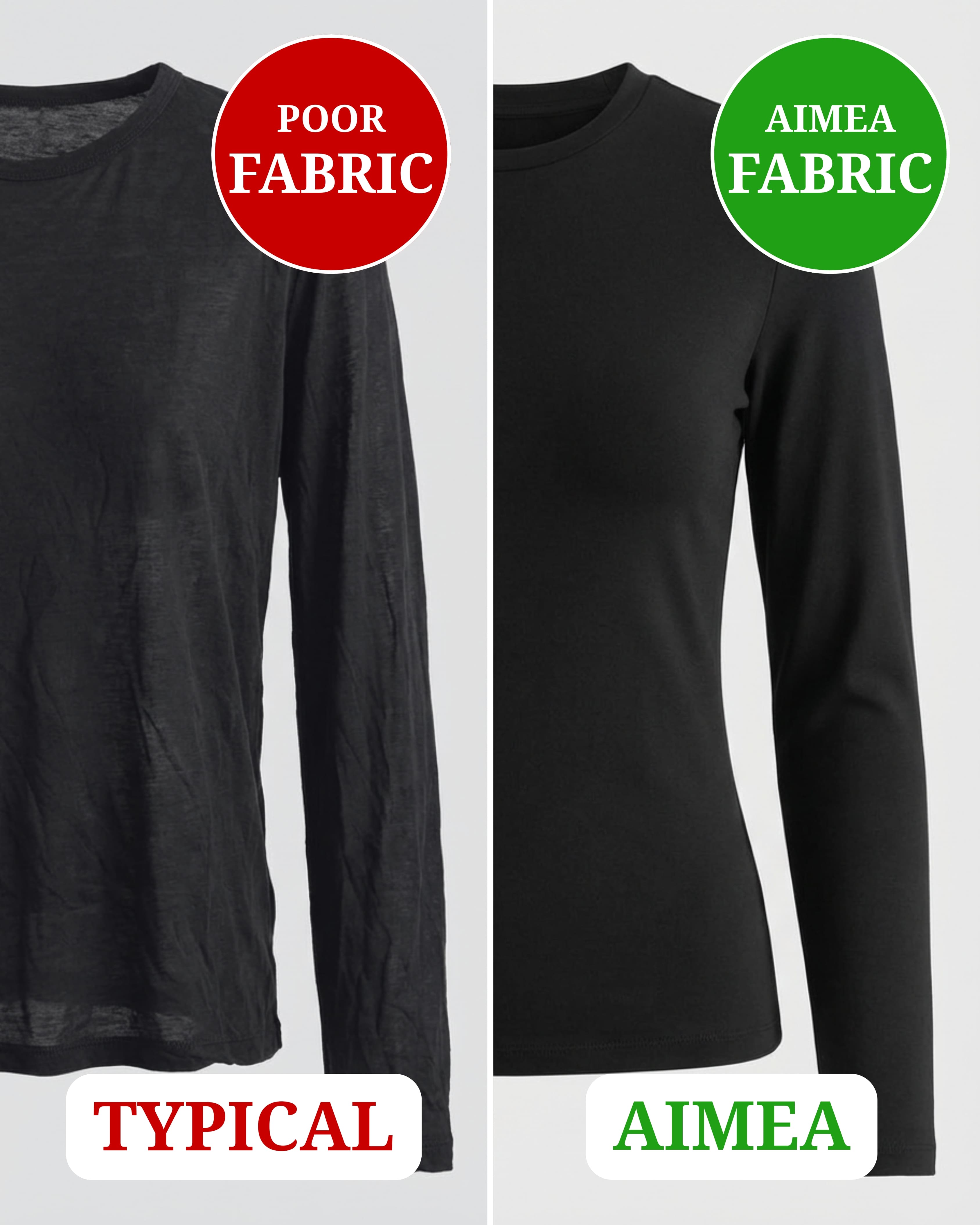 3x AIMEA BodySoft™ Long Sleeve - Black/Black/Black