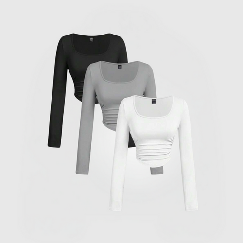 Everyday™ Pitkähihainen 3-Pack · Musta, Harmaa & Valkoinen