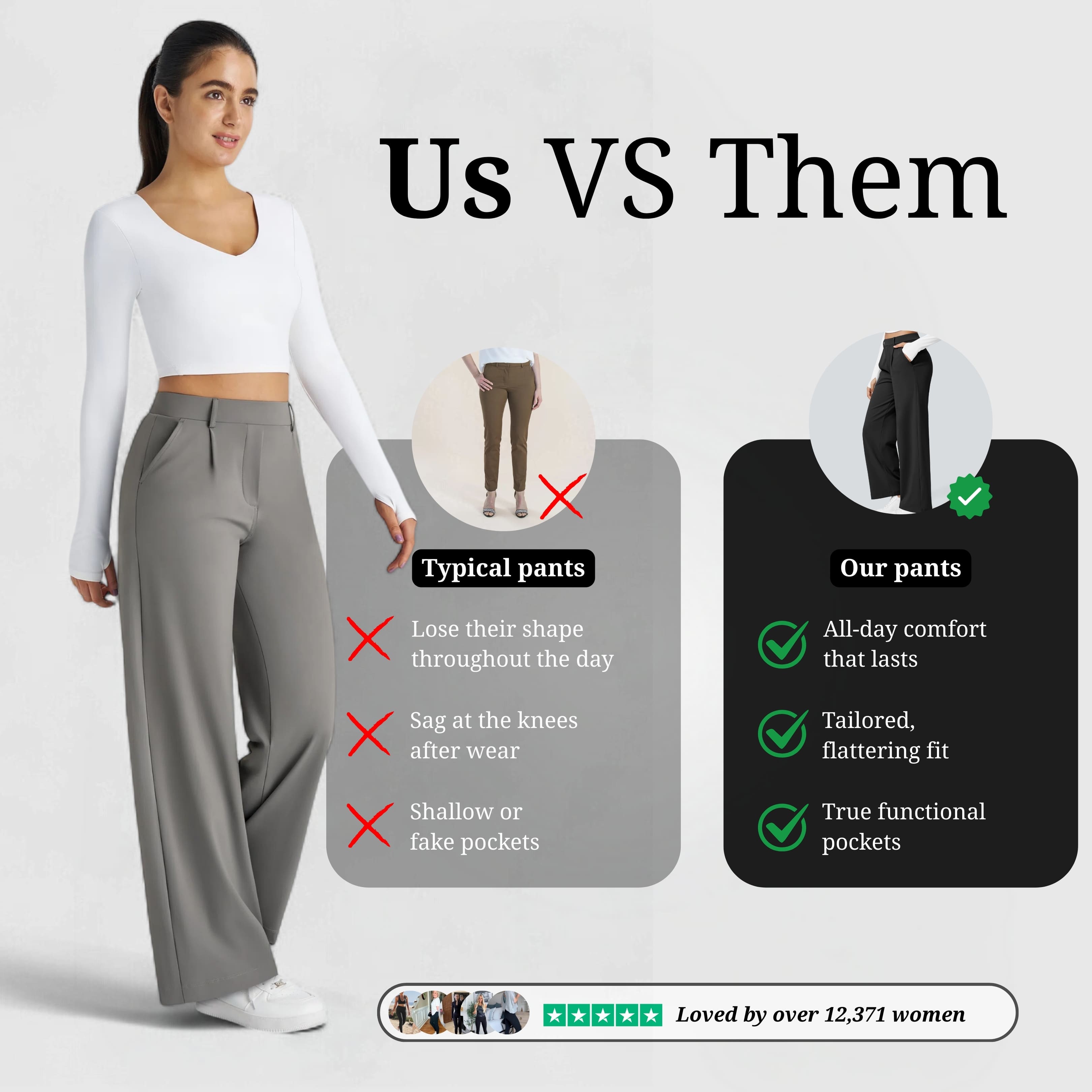 Essential Flex Work Trousers - Grey