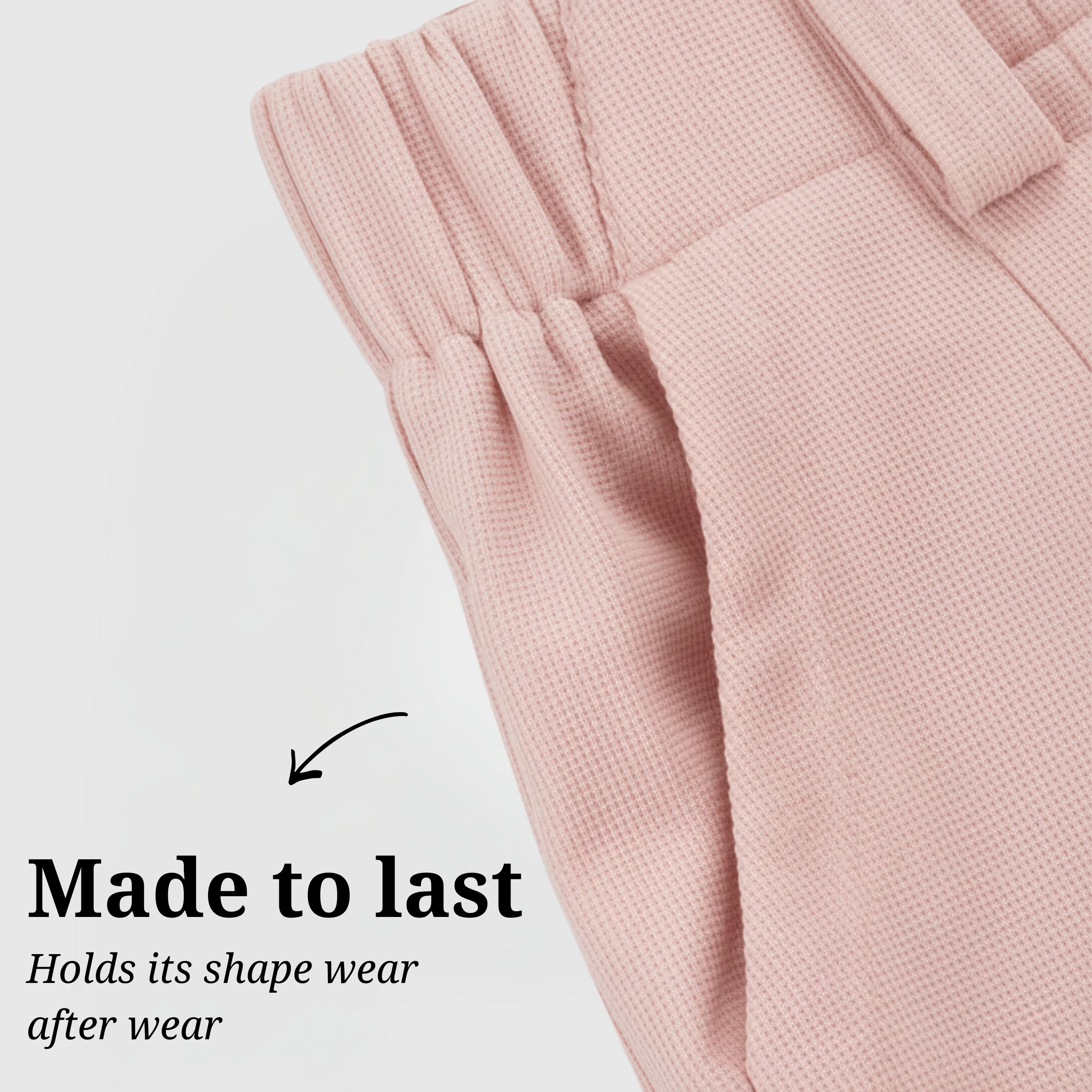 The Effortless Waffle Trouser - Pink