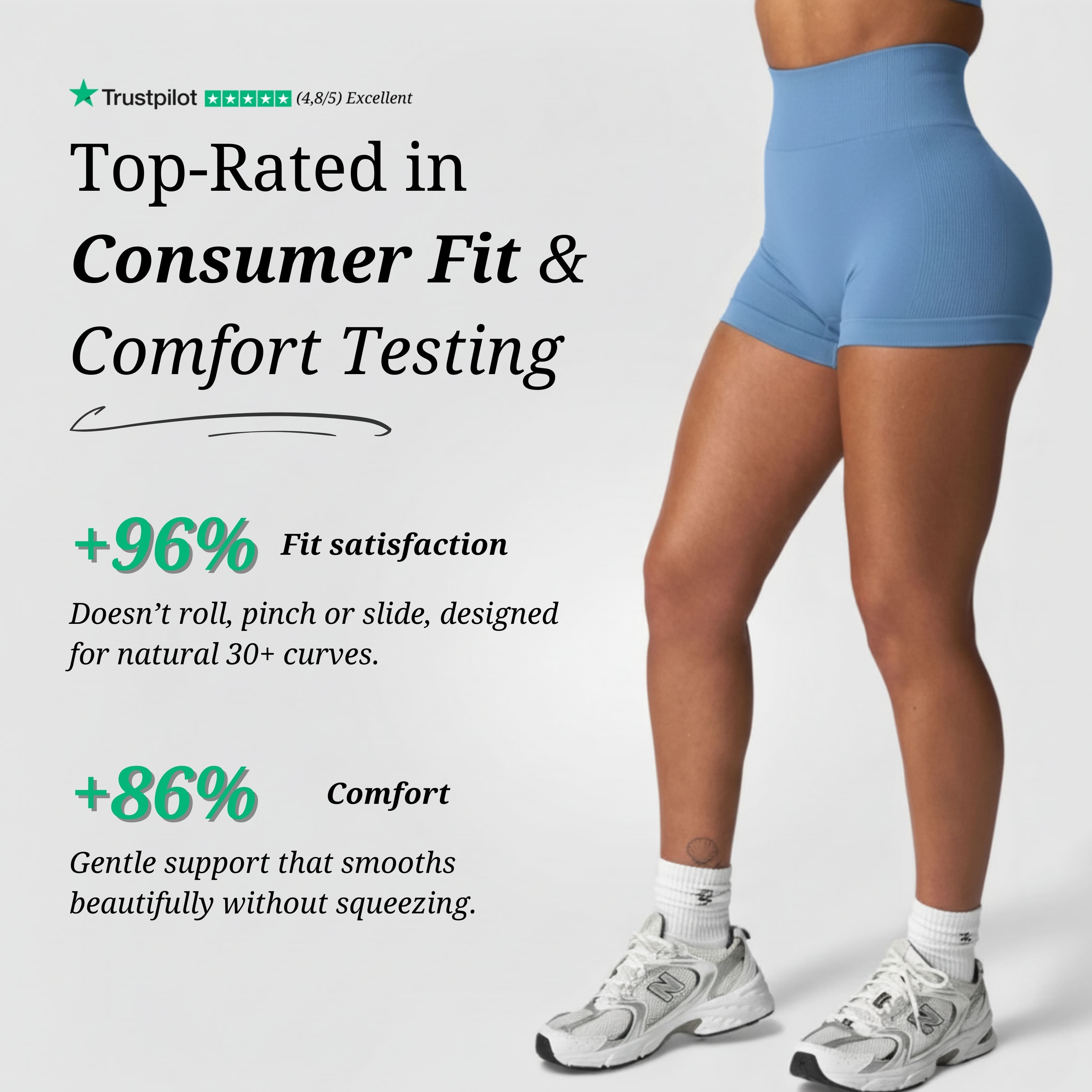 Seamless Shorts - Ice Blue