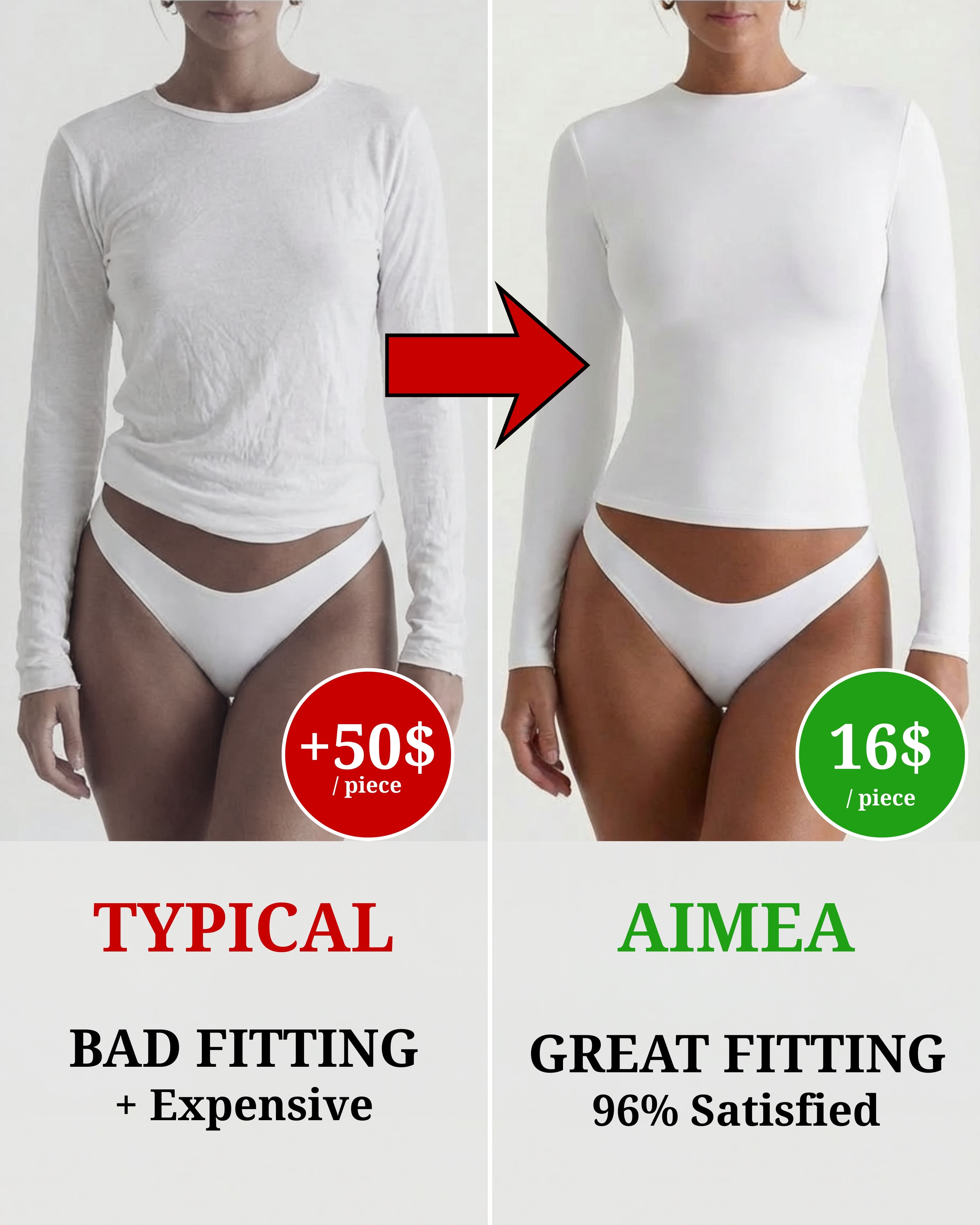 3x AIMEA BodySoft™ Long Sleeve - Black/White/Black