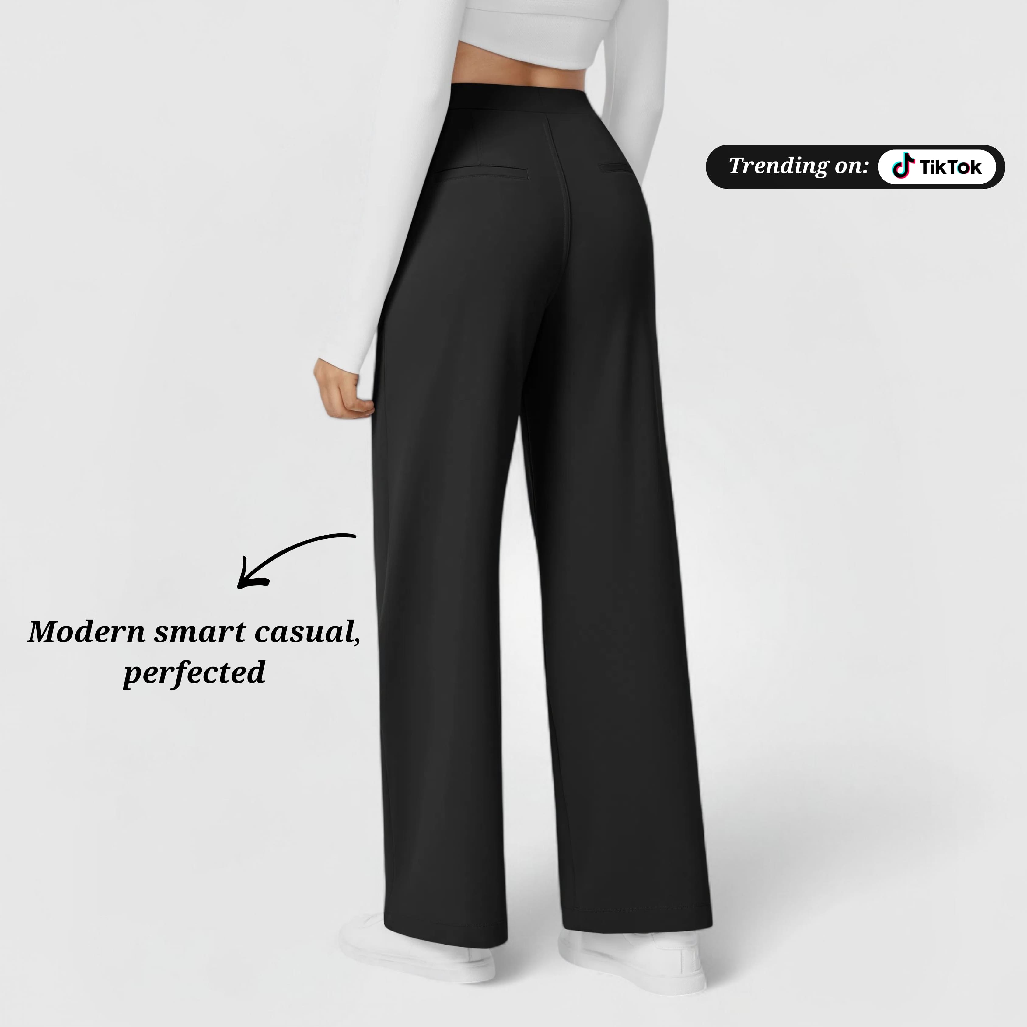 Essential Flex Work Trousers - Black