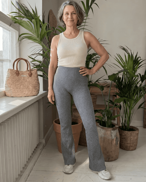 Ribbed™ Flare Housut – Harmaat