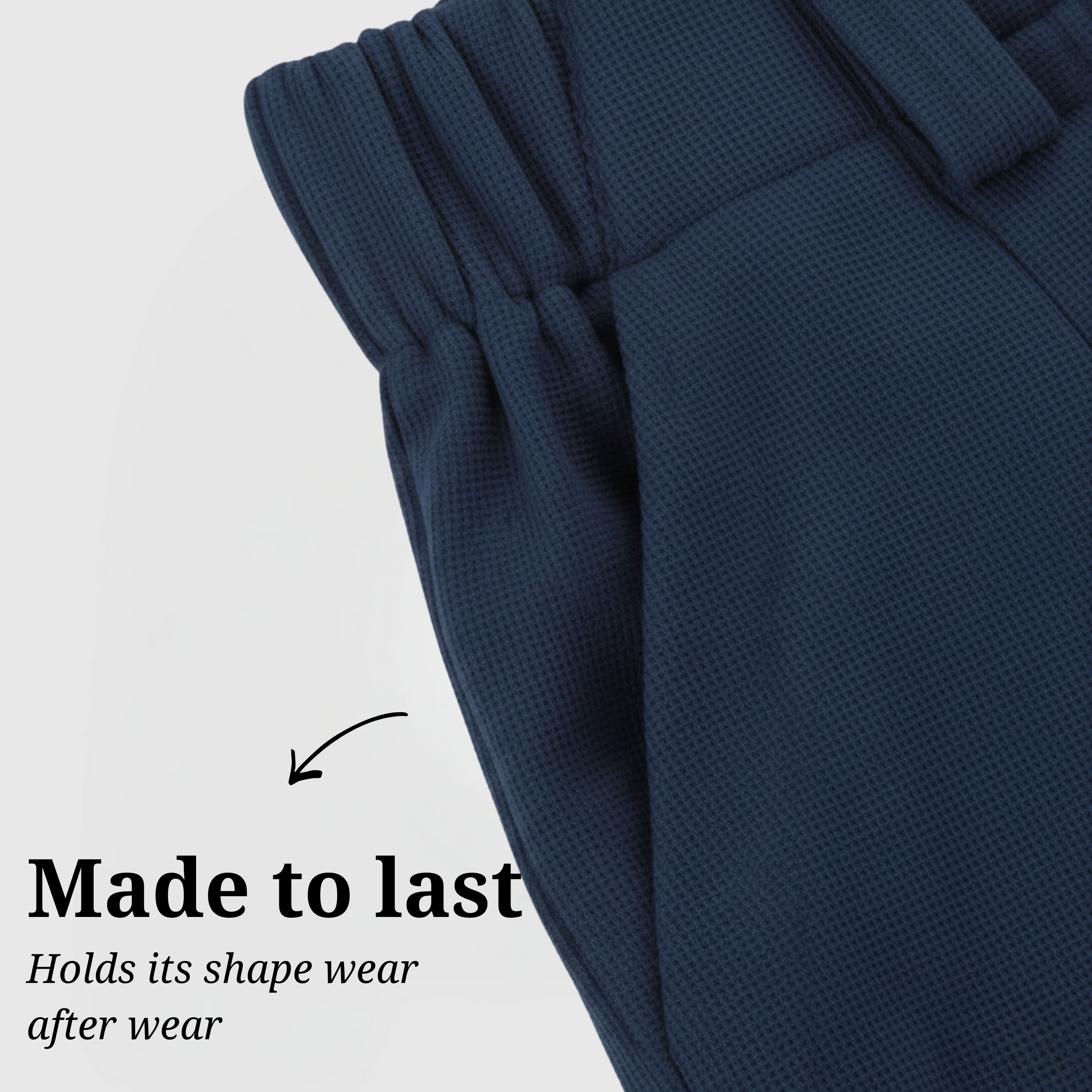 The Effortless Waffle Trouser - Blue