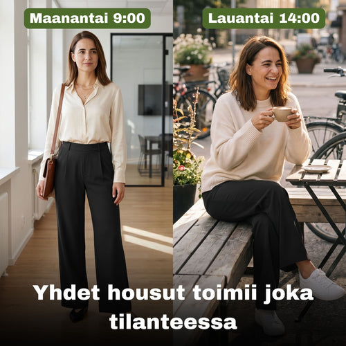 Flex™ Smart Casual Housut – Mustat