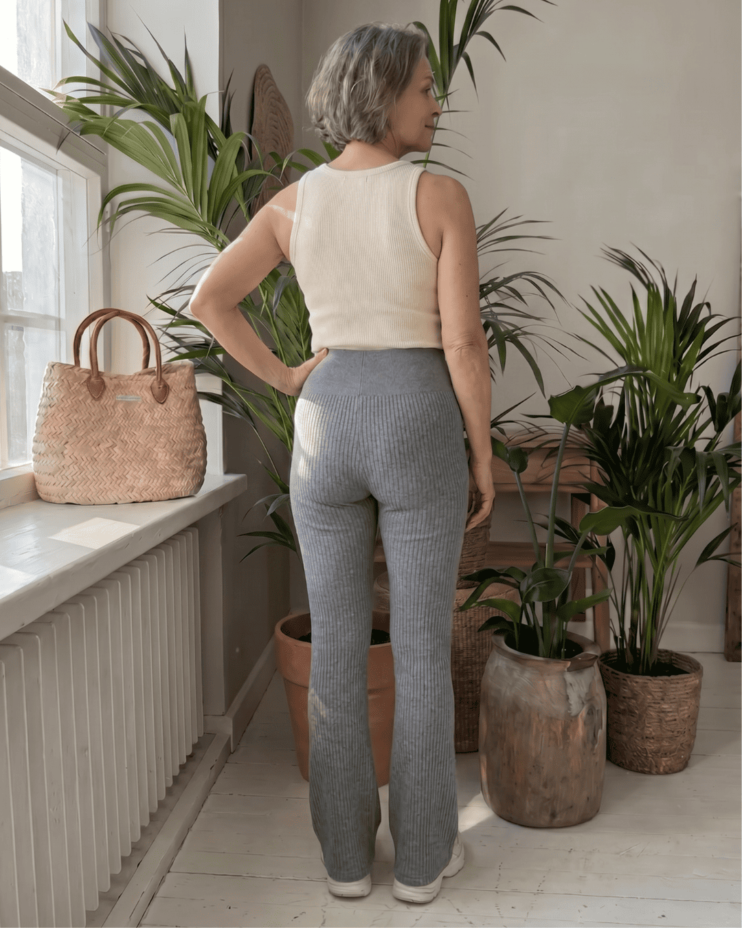 Ribbed™ Flare Housut – Harmaat