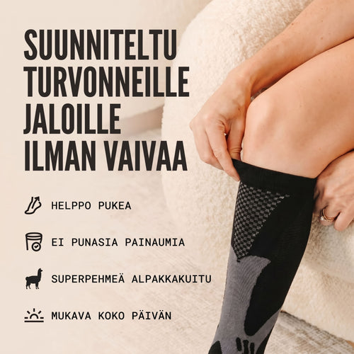 Alpakka Kompressiosukat - Eroon väsyneistä, raskaista ja jomottavista jaloista