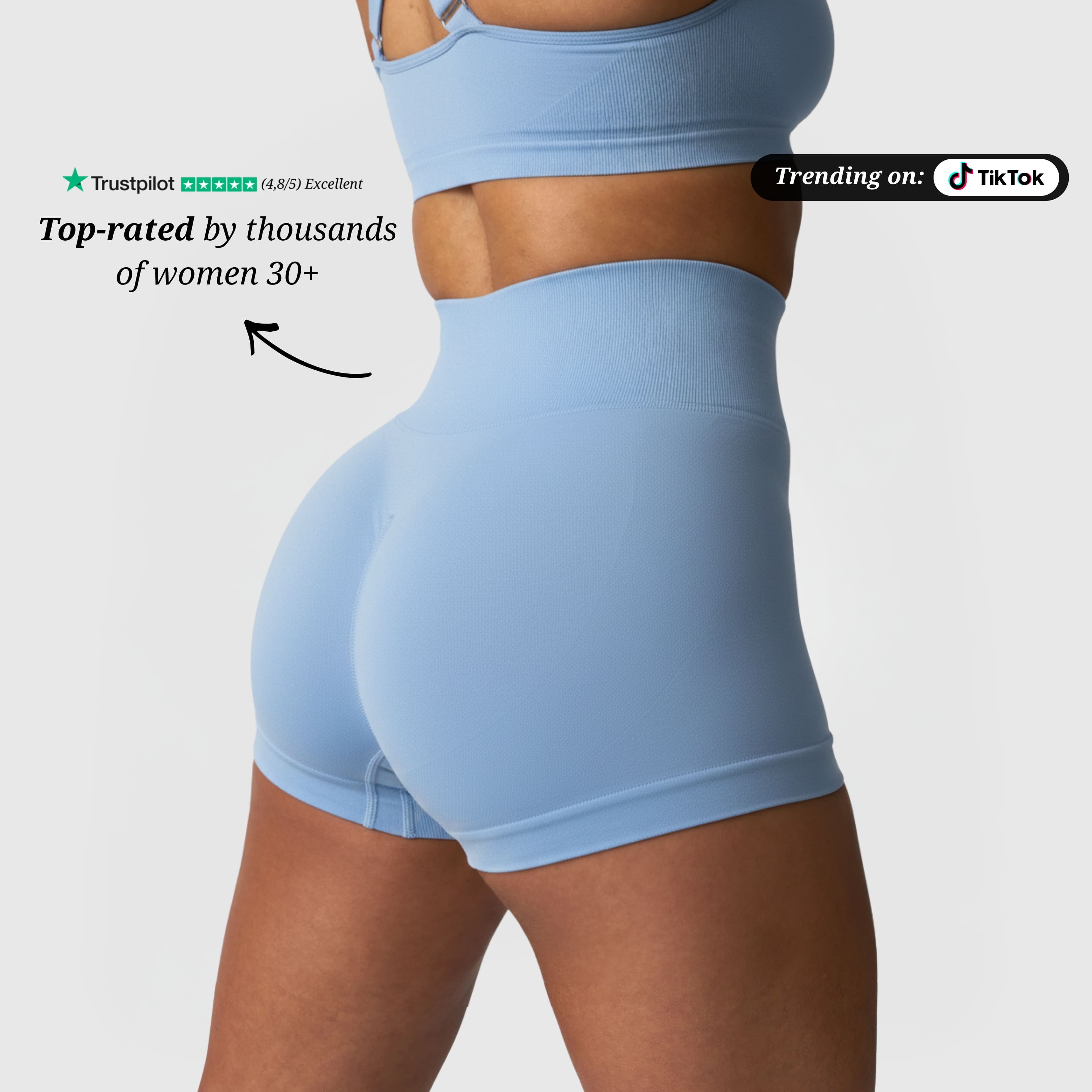 Seamless Shorts - Ice Blue
