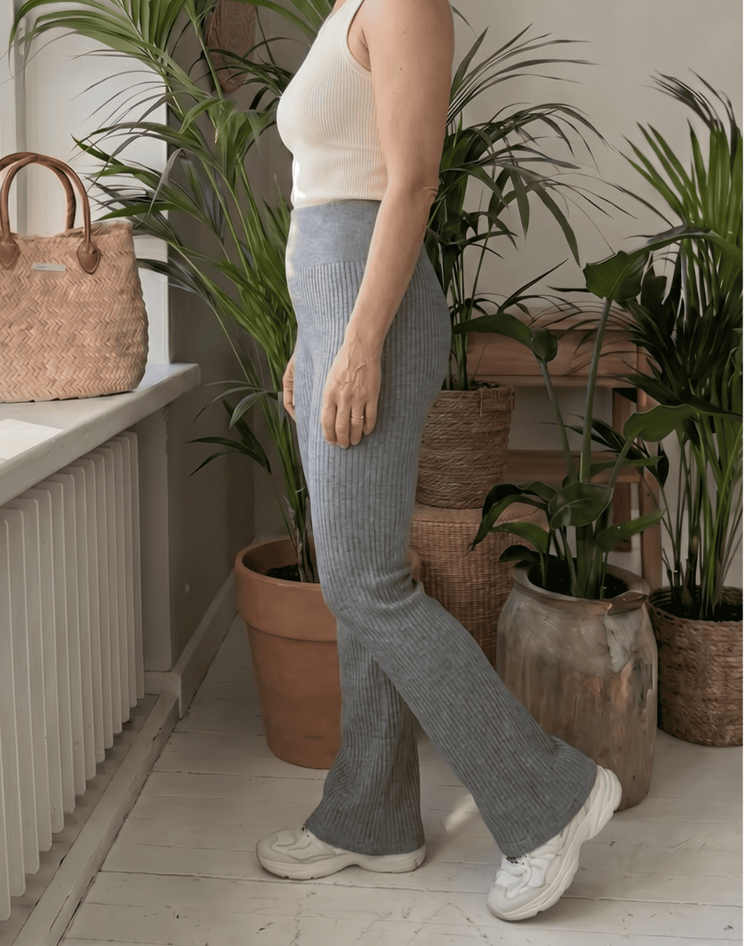 Ribbed™ Flare Housut – Harmaat