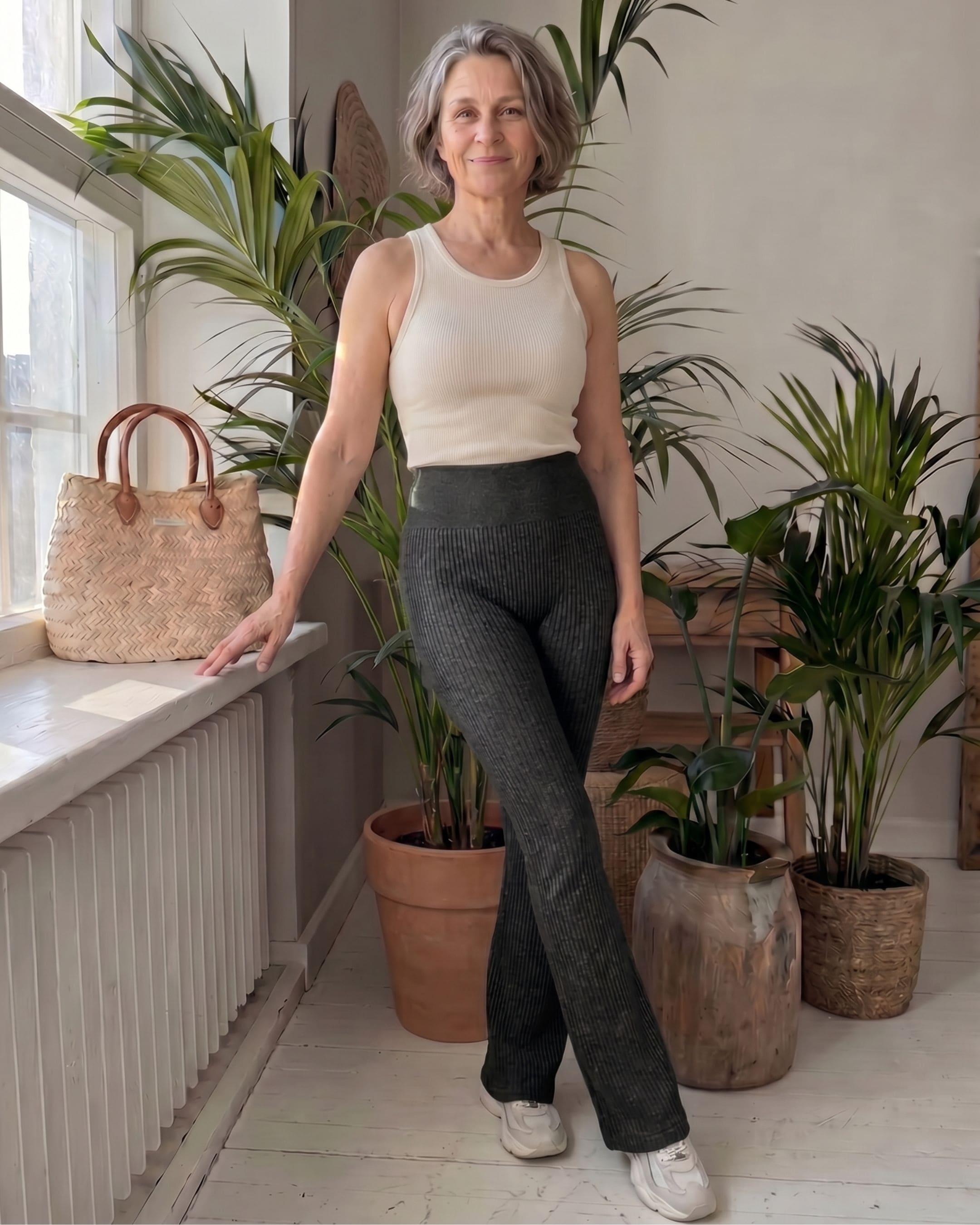 Ribbed™ Flare Housut – Mustat