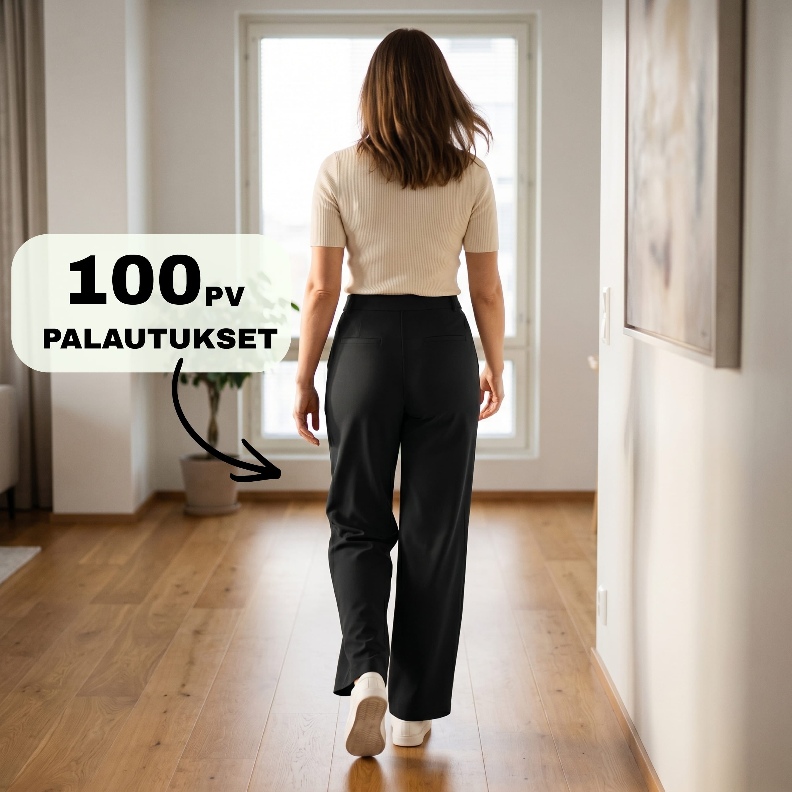 Flex™ Smart Casual Housut – Mustat