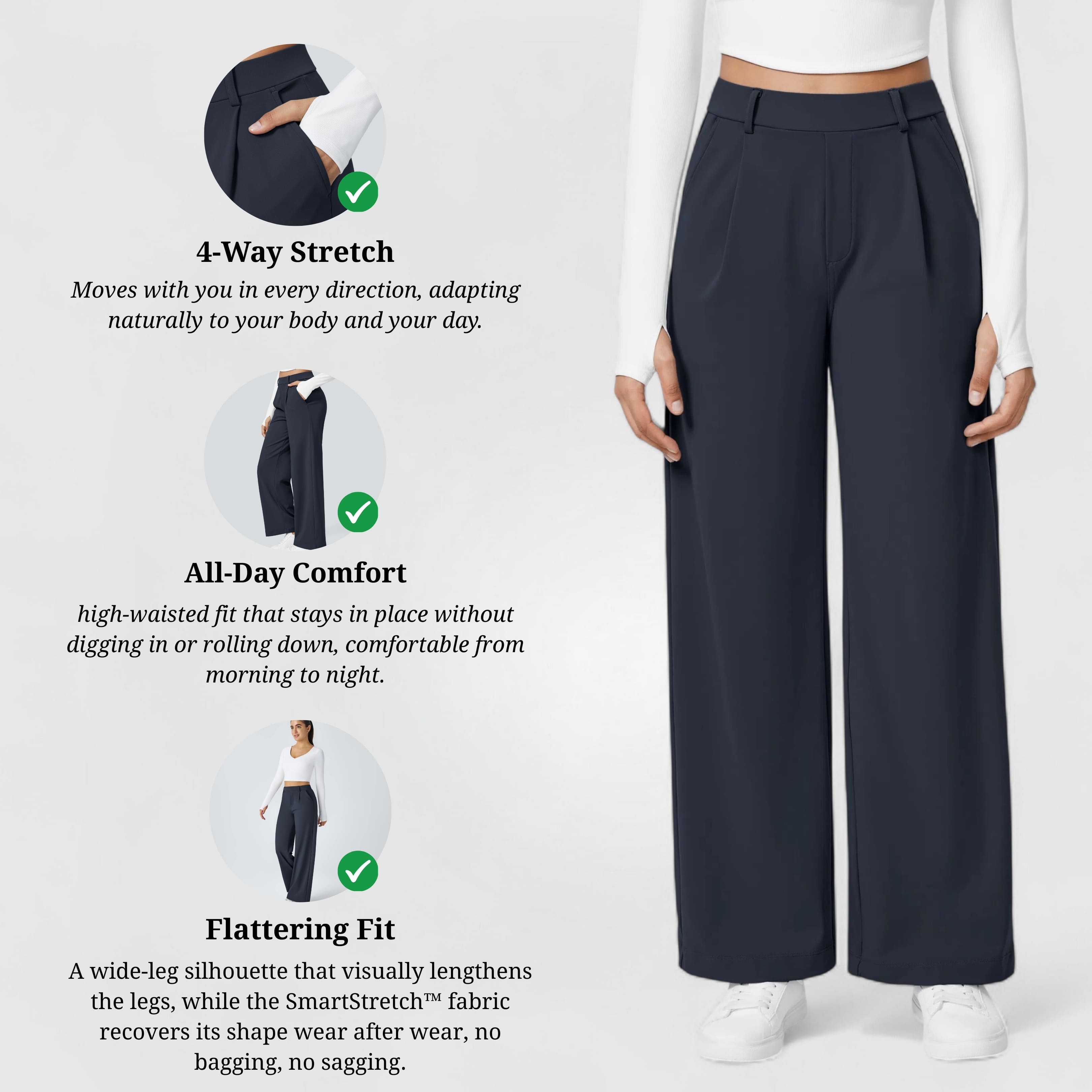 Essential Flex Work Trousers - Blue