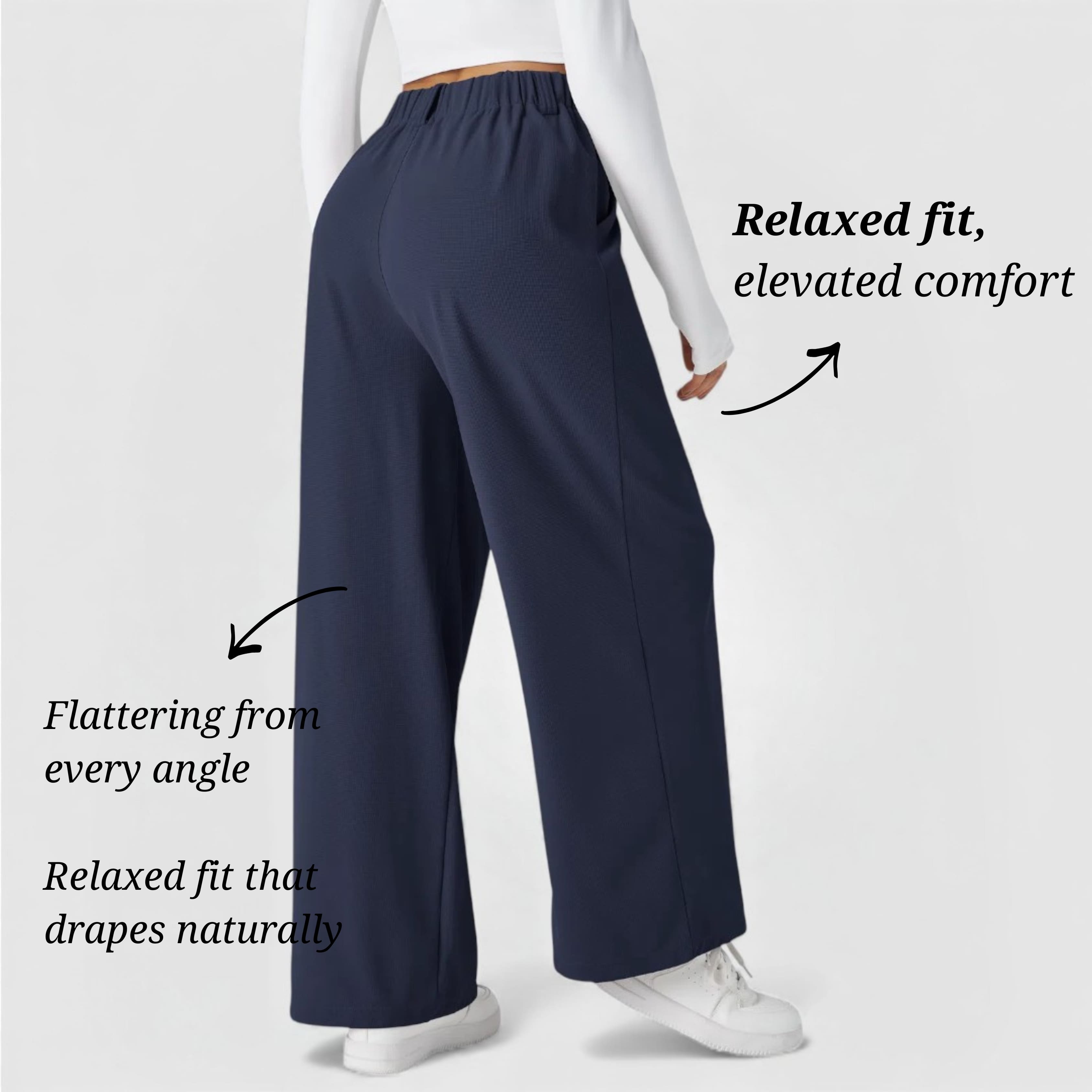 The Effortless Waffle Trouser - Blue