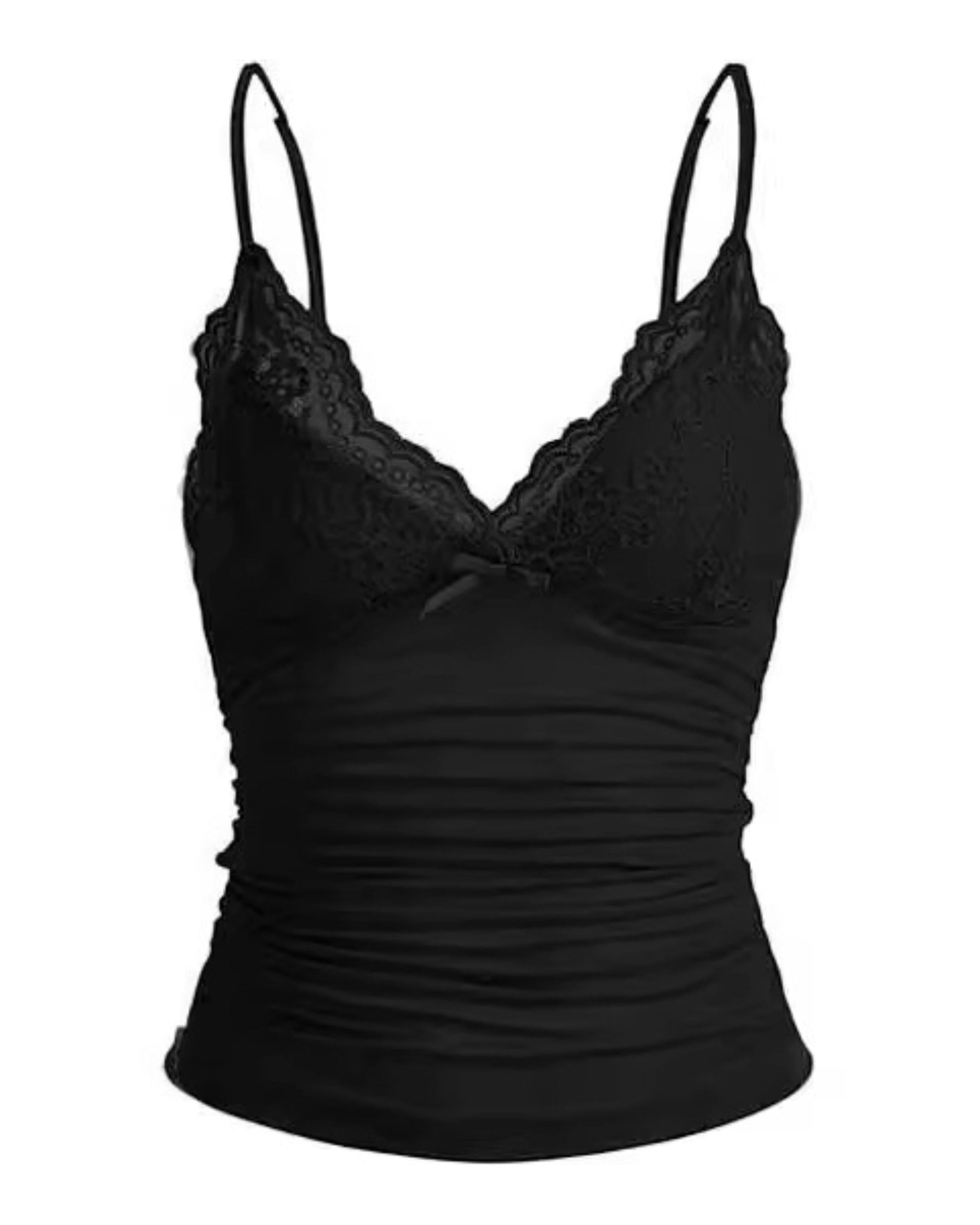 Soft Lace Cami - Musta